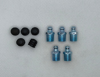 Комплект прямых пресс-масленок М10х1 с защитным колпачком 10 шт